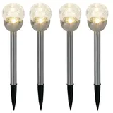 ETC Shop Kugelleuchte Edelstahl 6x24,5 cm 4er Set silber