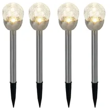 ETC Shop Kugelleuchte Edelstahl 6x24,5 cm 4er Set silber