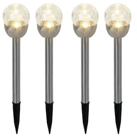ETC Shop Kugelleuchte Edelstahl 6x24,5 cm 4er Set silber