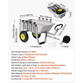Vevor Bollerwagen faltbar 90,7kg All-Terrain-Gummireifen
