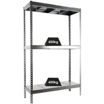 Proregal Schwerlastregal Metall 200 x 150 x 60 cm Silber