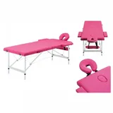 vidaXL Massageliege Klappbar 2-Zonen mit Aluminiumgestell Rosa