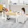 Costway Kindersitzgruppe 4-in-1 2 Stühle 90 x 60 x 50 cm Holz weiß grau