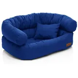 Juelle Großhundbett - Sofa für große Hunde, Abnehmbare Abdeckung, maschinenwaschbar, flauschiges Bett, Hundesessel Santi S-XXL (Größe: XL - 120x85 cm, Saphir)