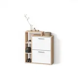 livinity® Schuhkipper 245 x 90 x 80 cm 6 Fächer / weiß