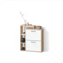 livinity® Schuhkipper 245 x 90 x 80 cm 6 Fächer / weiß
