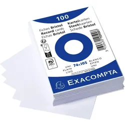 Exacompta 10500SE 40x Karteikarten blanko DIN A7 100 St eingeschweißt - Weiß