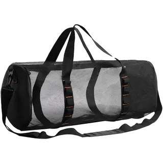 Mesh-Reisetasche, Mesh-Sporttasche - Zylindrische Ausrüstungstasche,Faltbare Mesh-Tauchtasche, große Mesh-Tasche für Tauchen, Schnorcheln, Schwimmen, und Sportausrüstung