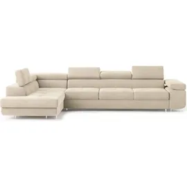masseno Ecksofa VICENTE Polyester 2-Sitzer Creme