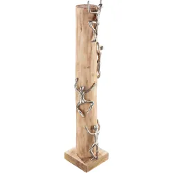 Dekofigur CASABLANCA BY GILDE "Skulptur Hoch hinaus", beige (naturfarben), B:13cm H:74cm T:13cm, Aluminium, Holz, Dekofiguren