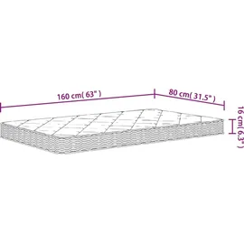 vidaXL Kindermatratze Schaumstoff Mittelweich 80x160 cm