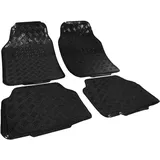 Woltu Universal Auto Fußmatten 4-teilig Alu Chrom Optik Schwarz