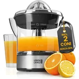 LEBENLANG Elektrischer Zitruspresse Automatisch Leise 700 ml 40 Watt Silber