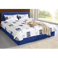 Westfalia Schlafkomfort Polsterbett, blau, B:190cm L:210cm, Bezug Bett: Mikrofaser