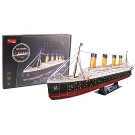 EXPLORA SCIENCES EXPLORA - Titanic Schiff - Leuchtende 3D-Puzzles - 540051 - 266 Teile - Level 8 - Ohne Kleber oder Schere - Bildungs - Konstruktionsspiel - Kinder Geschenk - Modell - Passagierschiff - Ab 8 Jahren