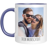 TassenTicker - Tasse selber gestalten - mit Bild und Foto - Personalisiert - Fototasse - bedrucken lassen - Geschenk - Werbetasse - Firmentasse - Logo (Blau)