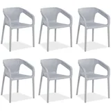 Homestyle4u Gartenstuhl 6er Set, in Grau 2690,