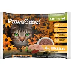 Pets Nature GmbH Pawsome Adult Flowpack Huhn 4x85 g