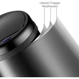 monzana Mülleimer 40 l Silber