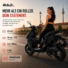 Burnout BAD s 50 ccm 3,0 PS 45 km/h Mattschwarz