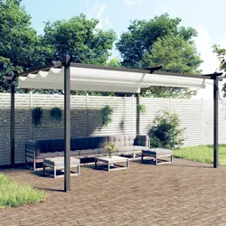 Pavillon mit Ausziehbarem Dach 4x3 m Creme