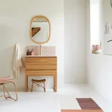 Badezimmermöbel Edgar aus massivem Teakholz und Premium-Terrazzo Rosa 80 cm