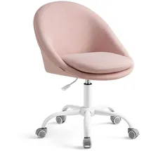 Songmics Homeoffice Stuhl Baumwoll-Leinen-Mischgewebe Pastellrosa