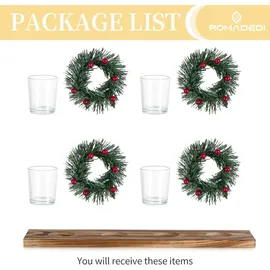 luxuskollektion Adventskranz Länglich Holz Kerzenhalter Weihnachtsdeko