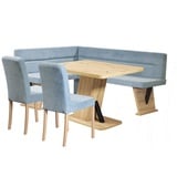 Home Affaire Eckbankgruppe »Laros Sitzgruppe, Eckbank, Stühle, Tisch«, (Set, 4tlg Set), perfekt für Küche, Esszimmer, Wohnzimmer, Bestseller, blau