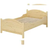 Erst-Holz Seniorenbett extra hoch Rollrost 120x200 Massivholz Holzbett Einzelbett Gästebett 60.40-12