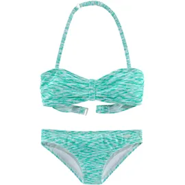 VENICE BEACH Bandeau-Bikini Mint/Weiß 134/140