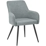 SetOne by Musterring Armlehnstuhl, Grau, Schwarz, Metall, Kunststoff, Rundrohr, 61x85x64 cm, Stoffauswahl, inklusive Armlehnen, Esszimmer, Stühle, Esszimmerstühle, Armlehnenstühle