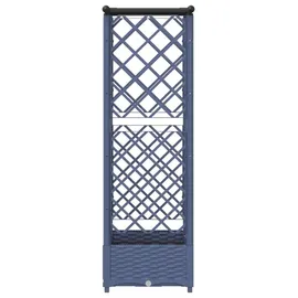 vidaXL Hochbeet mit Rankgitter und Dach 124 x 40 x 123 cm Grau