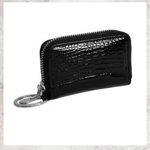 SilberDream DrachenLeder Damen Herren Autoschlüsseltasche schwarz Echtleder 9x2x5cm OPJ903S