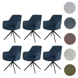 MCW Esszimmerstuhl MCW-L80 Stoff blau 6er Set