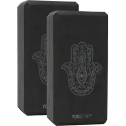 Yogablock Basic Art Set Hand Of Fatima (2 Stück) Yoga Schwarz Stabil YOGISTAR EINHEITSGRÖSSE