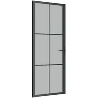 vidaXL Innentür 83x201,5 cm Schwarz Mattglas und Aluminium