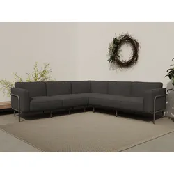 Ecksofa ANDAS "Askild", grau (davy grau), B:247cm H:73cm T:247cm, 100% Olefin, Sofas, Outdoor Gartensofa, wetterfeste Materialien, Breite 247 cm