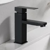 GBLY Wasserhahn Bad Waschtischarmatur Waschbecken Schwarz Warm- und Kaltwasserhahn Hochdruck Edelstahl Kaltwasser Mischbatterie