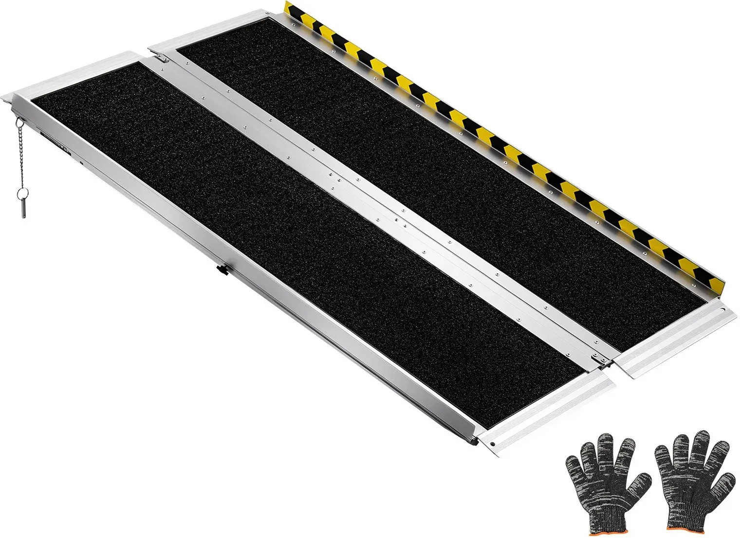 VEVOR Rollstuhlrampe Faltbar 1219,2x736,6mm, 362,9kg Belastbare Schwellenrampe mit Rutschfester Oberfläche, Tragbare Auffahrschiene aus Alu, Auffahrrampe für Rollstuhl Türschwelle Bordsteine Treppen