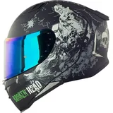 Broken Head Fullgas Viking V2 Pro Integralhelm + Blau Verspiegeltes Visier (X...