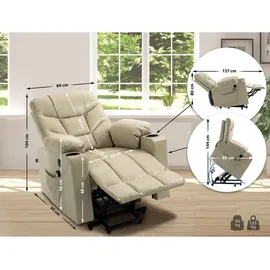 CLP Sessel Andover Kunstleder Creme,