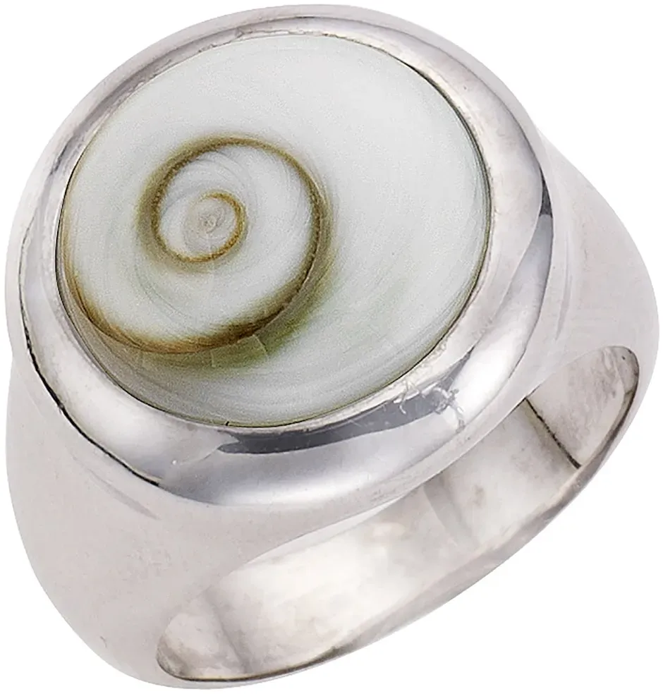 Zeeme Pearls Ring 925 Silber rhodiniert mit Muschel weiß