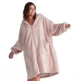 BEDSURE Decke mit Ärmel Hoodie Decke- Ärmelndecke zum Anziehen, Sherpa Kuscheldecke mit Ärmeln und Kapuze, extra weich Sweatshirt Decke Pullover, tragbare Decke Ganzkörperdecke als TV Decke