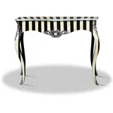 Casa Padrino Barock Konsole 100 x 40 x 85 cm Schwarz/Weiß/Silber