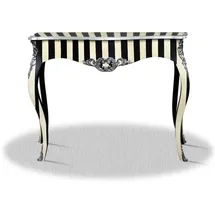 Casa Padrino Barock Konsole 100 x 40 x 85 cm Schwarz/Weiß/Silber