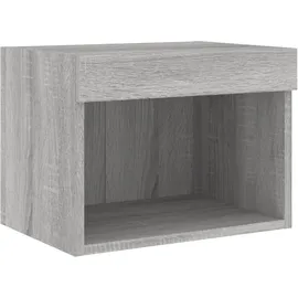 vidaXL Wand-Nachttisch mit LED-Leuchten Grau Sonoma