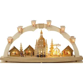 Richard Glässer GmbH Seiffen Schwibbogen Dresdner Frauenkirche mit Pyramide 40 cm