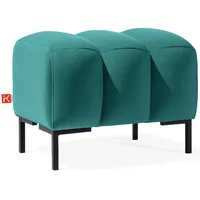 konsimo® Sitzhocker Veloursstoff 60 x 50 x 50 cm Türkis