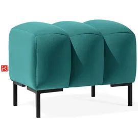 konsimo® Sitzhocker Veloursstoff 60 x 50 x 50 cm Türkis
